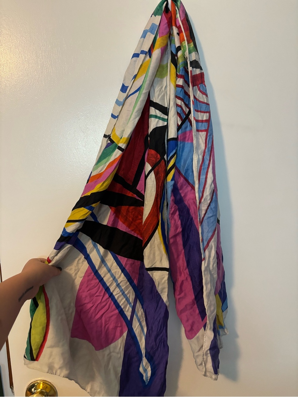 Roche Bobois Paris Mom Wife Aesthetic Old Money Abstract Pattern Scarf